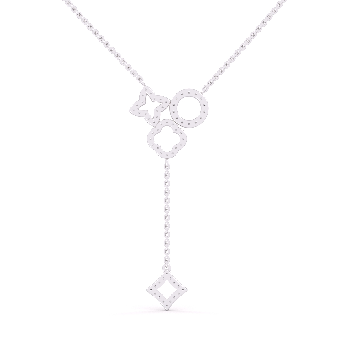 Trendy Wave Drop Lab Grown Diamond Necklace